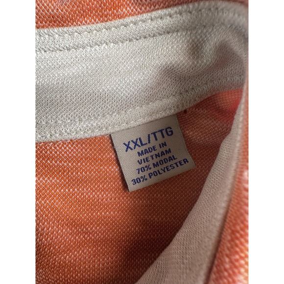 Tommy Bahama Polo Shirt Mens 2XL Orange Heather Modal Blend Casual Golf - Picture 5 of 8